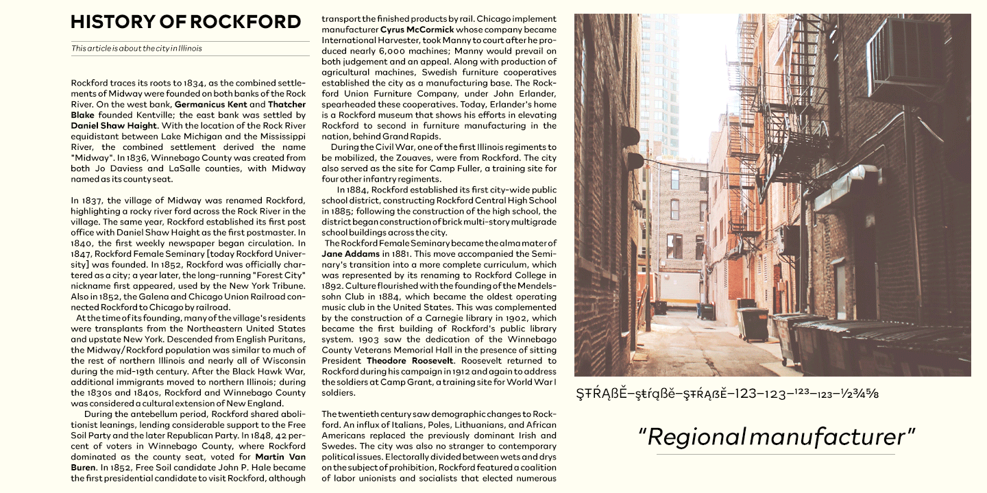 Rockford Sans Italic Font preview